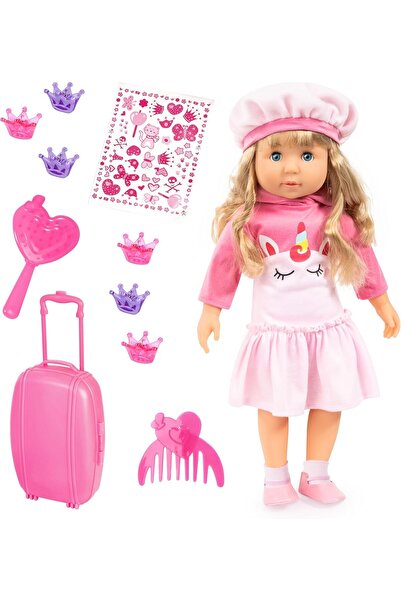 Bayer Design دمية شارلين التفاعلية الناطقة ذات الشعر، 46 سم، وردية اللون مع و...