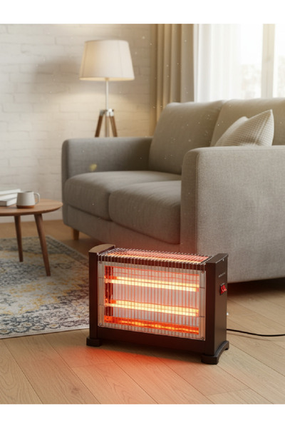 rebune سخان كهربائي - 2000 واط - 5 عناصر تسخين أنبوبية كوارتز - RE-7-084 (أسود)