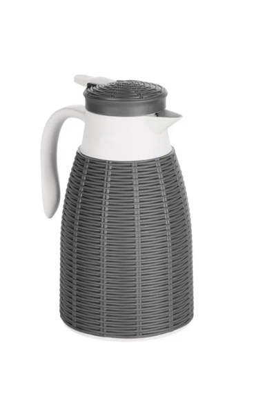 Excellent Houseware mug, heat-resistant glass/polypropylene, 15x26.5 cm, gray