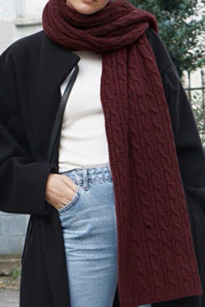 oshebu وشاح تريكو مضفر للنساء