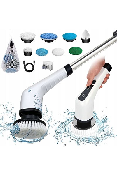 Nobrand Electric rotating cleaning brush with 8 heads and telescopic handle 137 cm