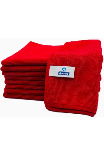 Generic Qualite Red Microfiber Cleaning Cloths (40 x 40 cm, 10-Pack)