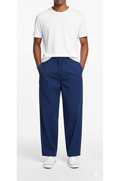 BK Unisex Baggy 100% Cotton Comfortable Cooling Linen Trousers with Pockets and Elastic Waist