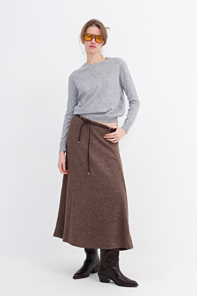 Addax Belted Long Skirt E12238