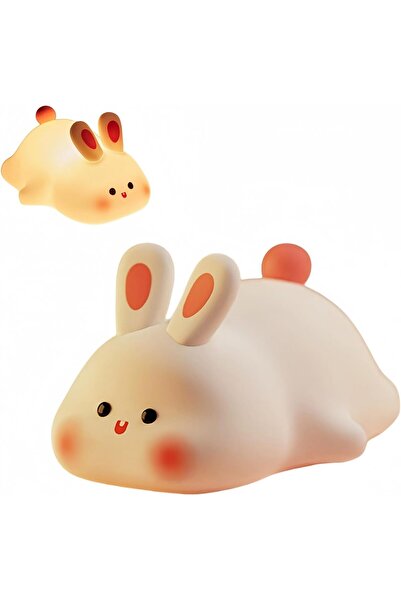 Generic Rabbit Night Light for Kids - Silicone Rechargeable Dimmable Bunny Night Lamp