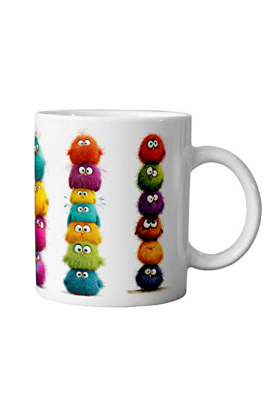 giftkonsept كوب أبيض هدية ممتعة من Ponçik Birds مطبوع