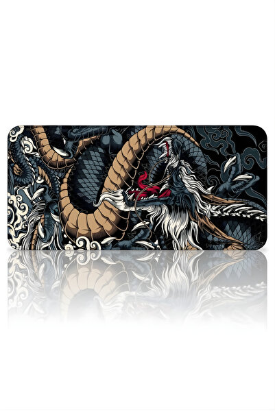 BLACK DEER 8 Farklı Model Dikişli Kenar 70x30 cm Dijital Oyuncu Gaming Mouse Pad ( Dragon )