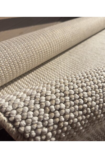 Elvey Home Açık Bej İskandinav Yumuşak Bukle Minimalist Tozumaz Salon Koridor Oturma Odası Kesme Halı Yolluk