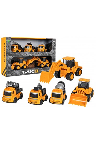 Ramiz Set of 5 construction vehicles – excavator, concrete mixer, crane and b...