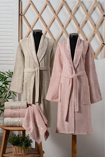 Fiesta Tekstil Basic Bambu 6 Parça Jakarlı Bornoz Takımı