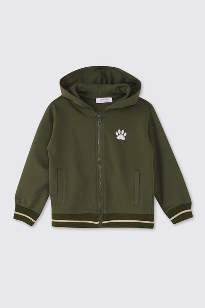 Panço Erkek Bebek Fermuarlı Haki Sweatshirt