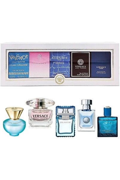 Versace Mini Set Eau De Toilette 5X5ml (Bright Crystal Women + Pour Femme Dylan Turquoise + Eros Me