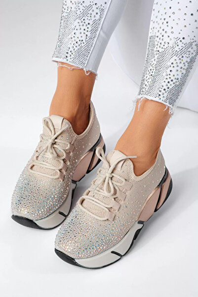Zaira Adidasi dama bej din material textil Maria #22333 - 40