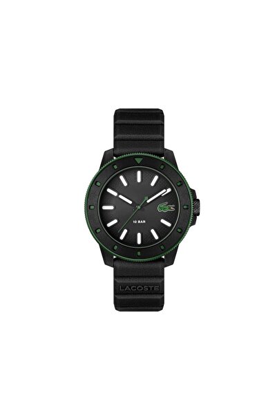 Lacoste ساعة كوارتز بثلاث عقارب وسوار سيليكون للرجال - 2011412-BLK