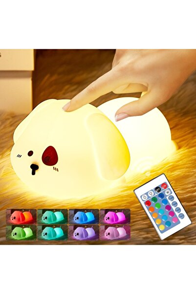 EIOREOE مصباح ليلي لطيف على شكل جرو للأطفال - مصباح سيليكون ناعم قابل لإعادة ...