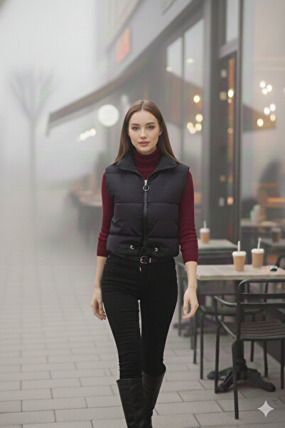 mooishan Novel 2025 Short Crop Puffer Vest Season -1