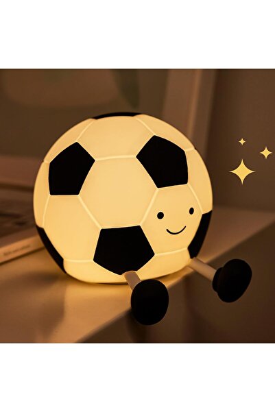KASTWAVE مصباح ليلي لكرة القدم، مصنوع من السيليكون الناعم، قابل للتعتيم بثلاث...