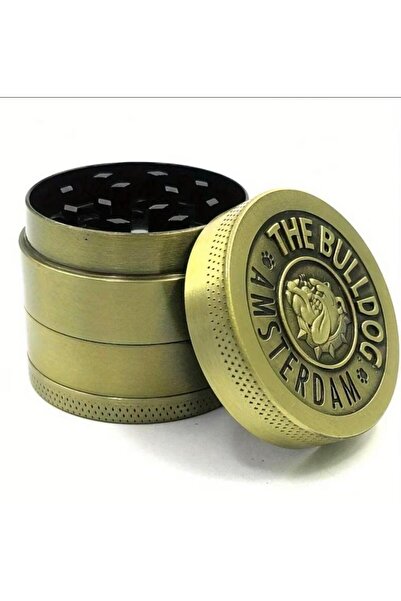 REKS The bulldog Yuvarlak Metal Baharat Öğütücü 4 Katmanlı Çinko Alaşımlı Hediyelik aksesuar