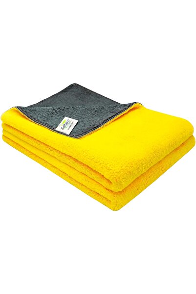 SOFTSPUN طقم مناشف من قطعتين، مصنوع من قماش مايكروفايبر مزدوج الطبقات بوزن 90...