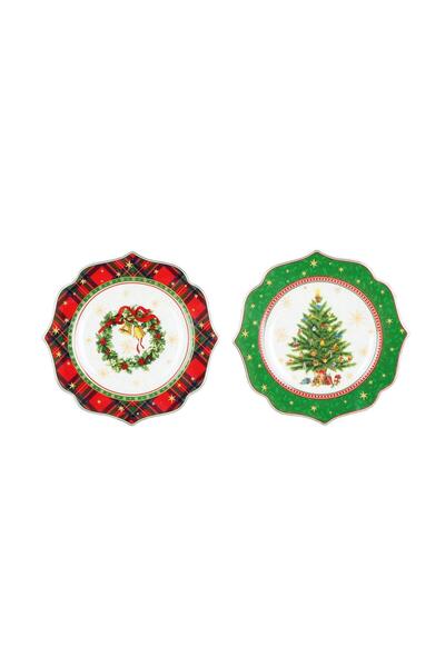 Lucky Art Merrilyn Bone 2-Piece Serving Plate Set 20cm