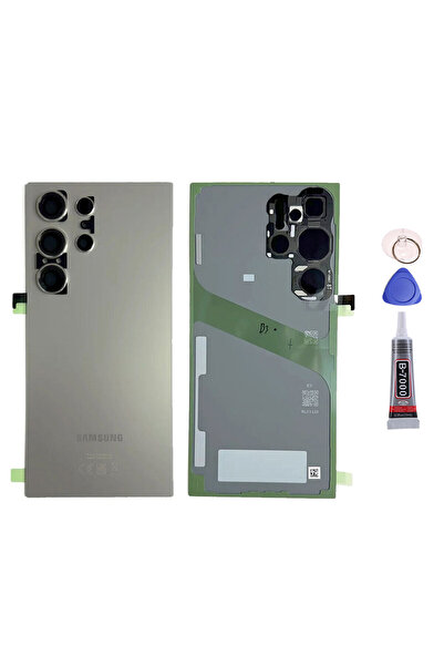 Yedcom Samsung S24 ULTRA Titanyum Gri Uyumlu Arka Pil Kapağı Batarya Kapağı 1...