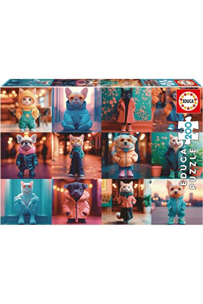 EDUCA Children's Puzzle, 200 Pieces - Fashionable Animals