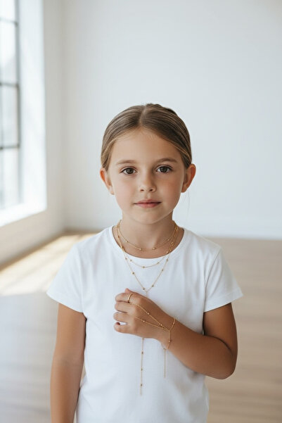 derokas 316 L Girl's Y Necklace and Bracelet Set, Tarnish-Free, Non-Allergenic