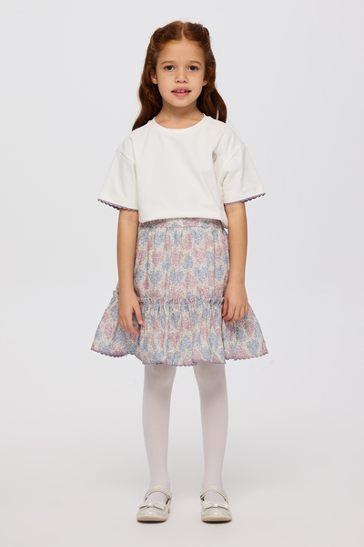 Panço Liberty Kumaş Çiçek Desenli Kız Çocuk Etek