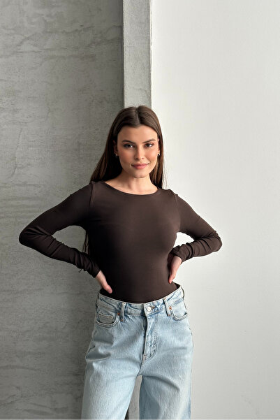 macharel jeans Women's Wide Collar Long Sleeve Stretch Fabric Blouse