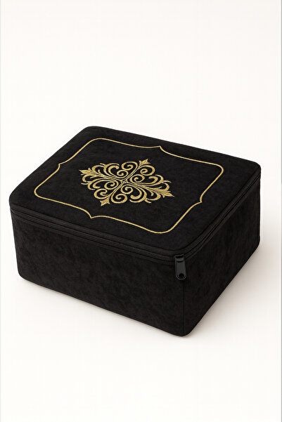 Teksev حقيبة لورا المخملية المطرزة بالذهب صغيرة الحجم (30×35×15 سم) حقيبة هدا...