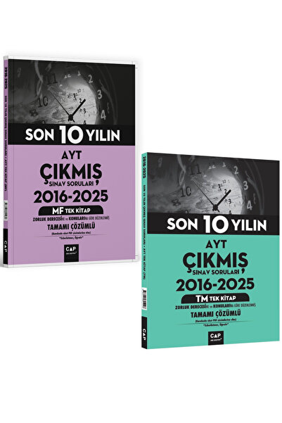 Çap Yayınları AYT MF ve AYT TM Son 10 Yılın Çıkmış Soruları Seti 2025 Yılı Dahil