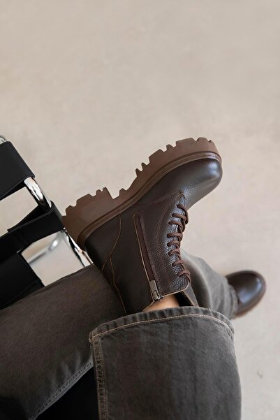 STRASWANS Miles Women's Genuine Leather Boots Brown