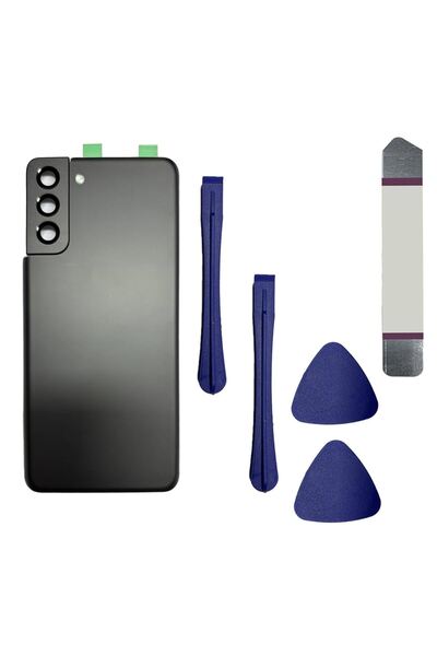Yedcom Samsung S21 PLUS Siyah Uyumlu Arka Pil Kapağı Batarya Kapağı 15ML Yapı...