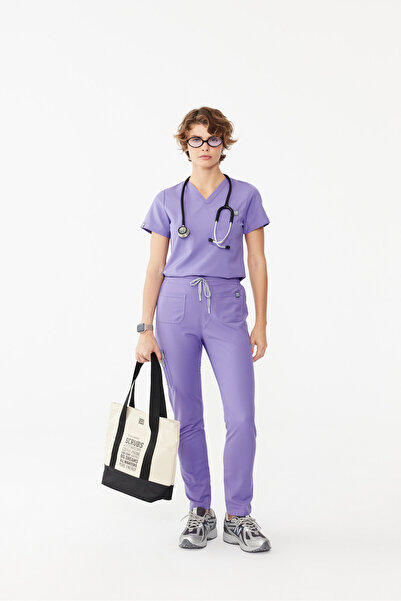 SAR UNIFORM Genom Magenta cu decolteu în V material elastic Set de uniforme p...