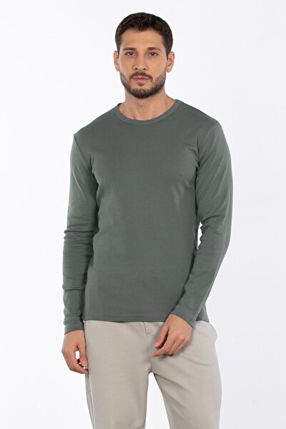 BARRELS AND OIL Men's Crew Neck Sweatshirt - A.Khaki