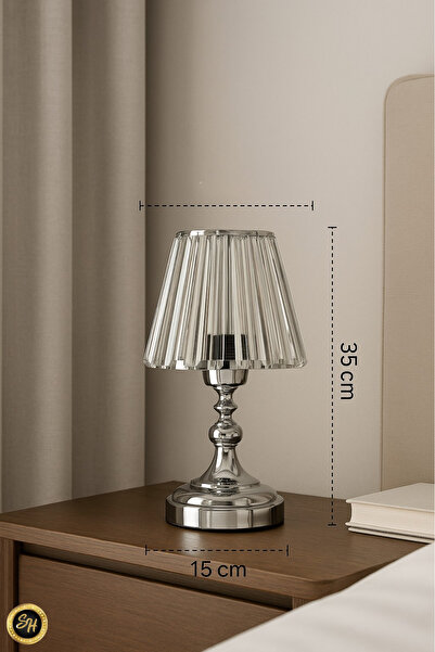 Snow Homs Luxury Design Crystal Glass Luxury Lampshade with Hat 35 cm Height / Bedroom Table Lamp