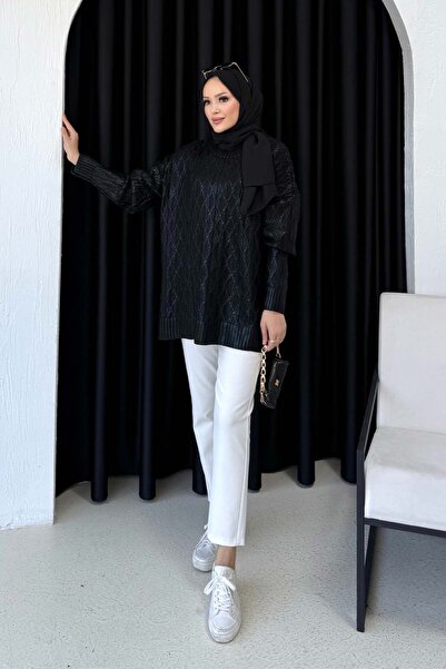 Melike Tatar Varakli Sweater Black 7504