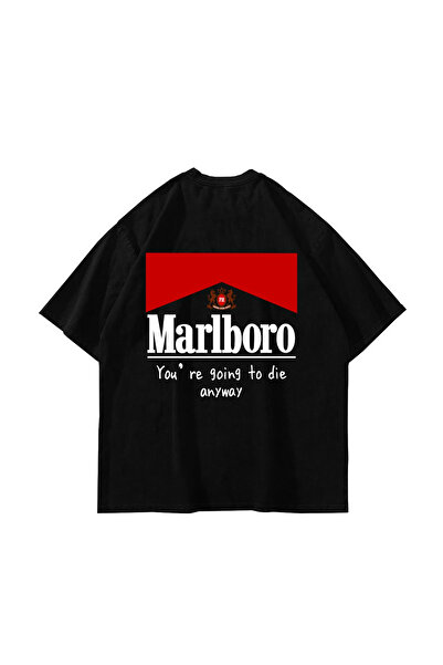 Sekizbiraltı Mrl. Printed Oversized Unisex Black Tshirt