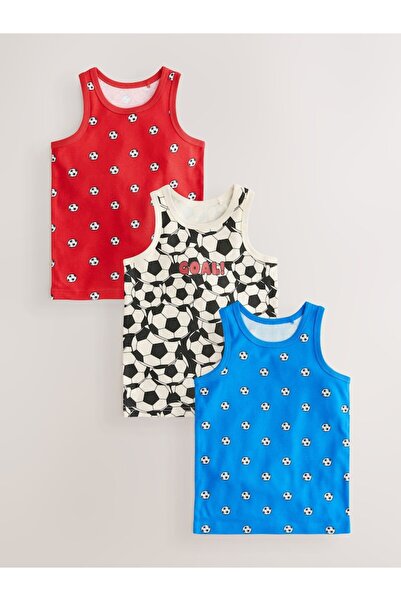 Next Baby طقم قمصان رياضية من القطن بنسبة 100% باللون الأحمر/الأزرق مكون من 3 قطع