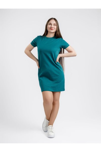 Bumbăcel Rochie cu mânecă scurtă pentru dame