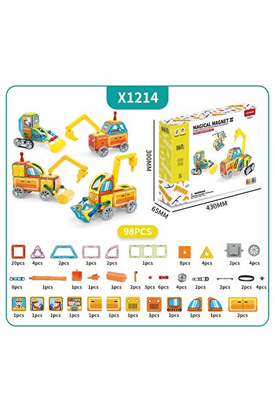 SHANTOU Set magnetic de construcție Magical Magnet II, 98 piese - vehicule de constructie