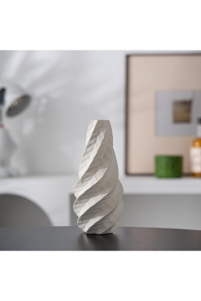 OEM Μινιμαλιστικό λευκό σπιράλ κεραμικό βάζο λουλουδιών