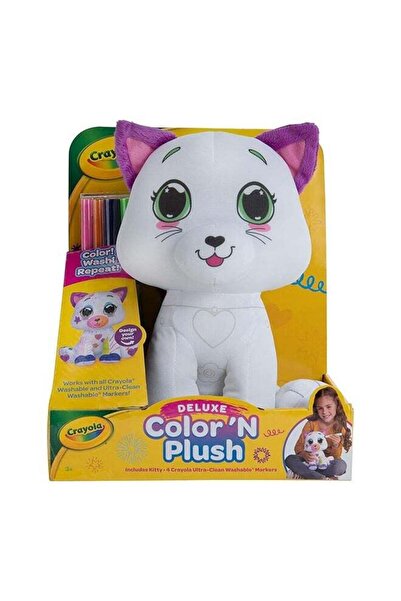Crayola Colour Me Plush - Colourable Cat Plush with 3 Washable Markers (3+ years)
