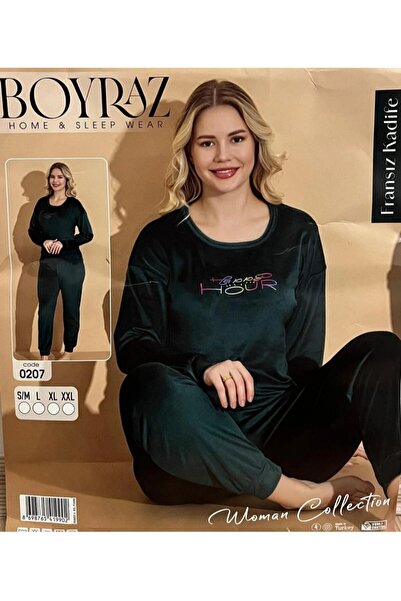 BOYRAZ FRANSIZ KADİFE PİJAMA TAKIMI