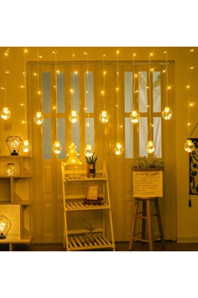 gaman Dekoratif Işıklı Top Saçaklı Led Işık Günışığı Perde Led Aydınlatma 8 A...