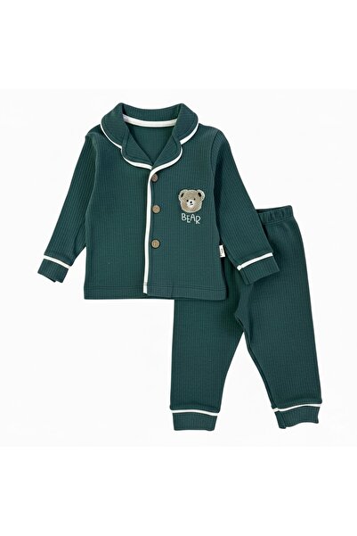 ENSONO Boy Baby Bear Patterned Top and Bottom Set