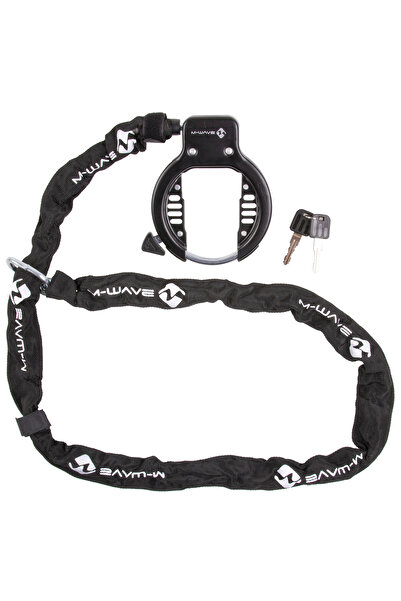 M-wave potcoavă din oțel cu inel și cheie de 5,5 mm, 150 cm, neagră