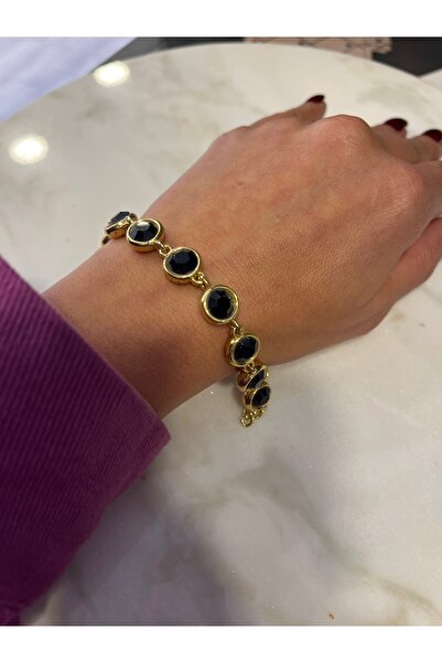 gozdeasutayaccessory Black Stone Steel Bracelet