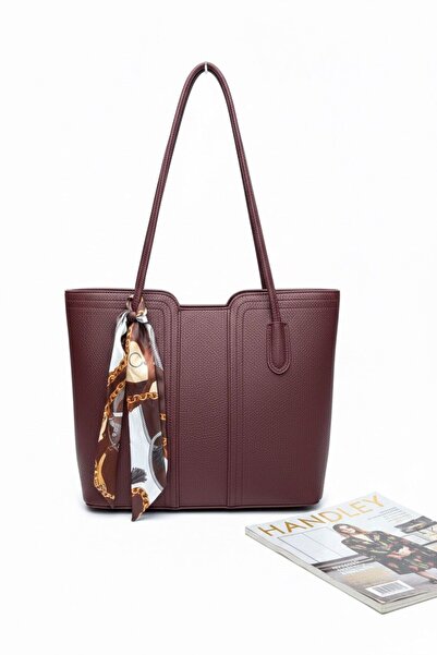 Handley Geantă de umăr elegantă pentru femei, cu detalii tip eșarfă