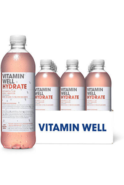 Vitamin well فيتامين ويل مشروب الترطيب بنكهة الراوند والفراولة 500 مل - بوكس ...
